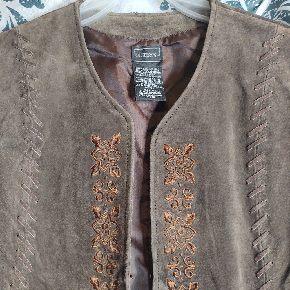 Outbrook Leather embroidered jacket
